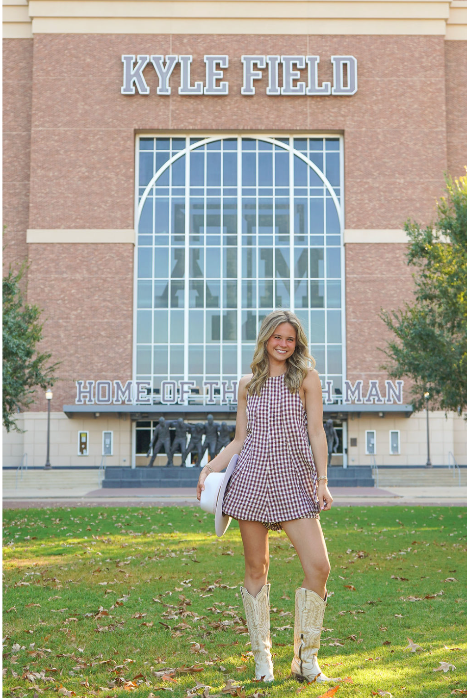 Rally Romper- Brown & Ivory