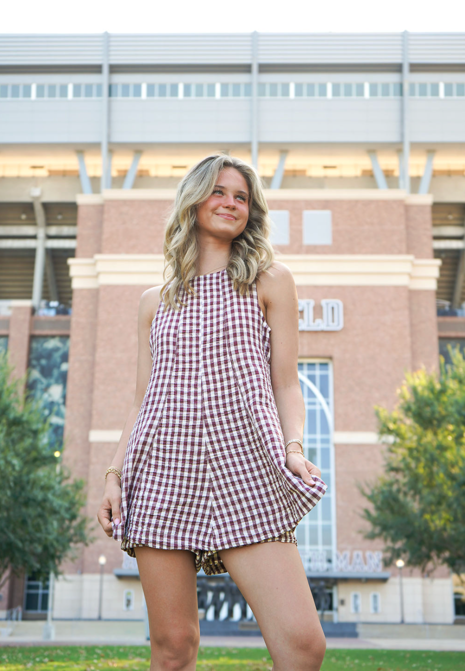 Rally Romper- Brown & Ivory